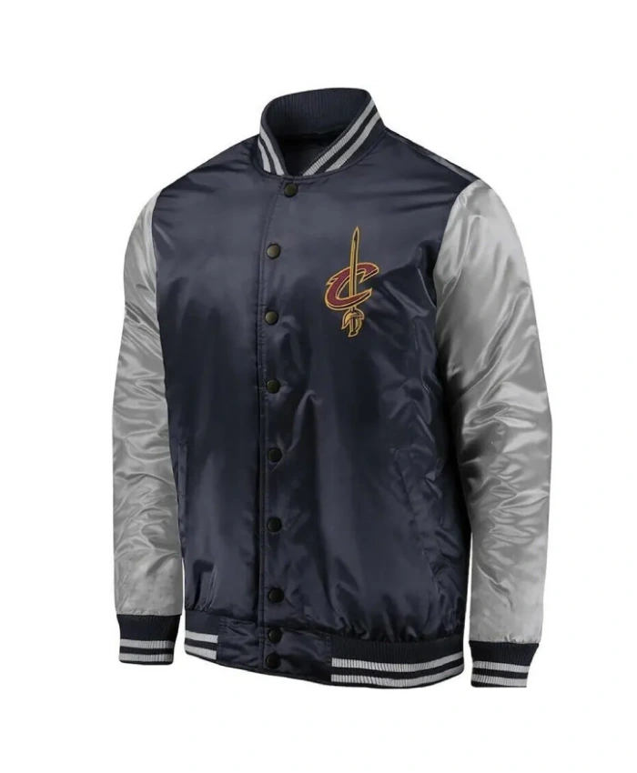 Shop Cleveland Cavaliers Full-Snap Navy and Silver Satin Jacket
