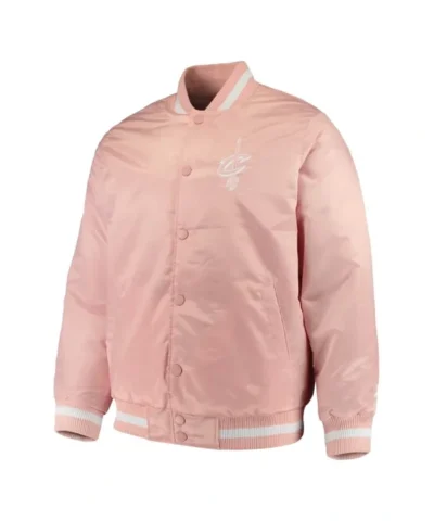 Pink Cleveland Cavaliers Full-Satin Varsity Jacket
