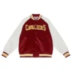 Cleveland Cavaliers Prime Time Burgundy and White Satin Jacket