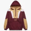 Cleveland Cavaliers Pullover Half-Zip Wine Hooded Jacket