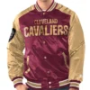 Renegade Cleveland Cavaliers Full-Snap Varsity Satin Wine and Gold Jacket