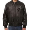 Cleveland Cavaliers Full-Snap Black Leather Shirt Collar Jacket