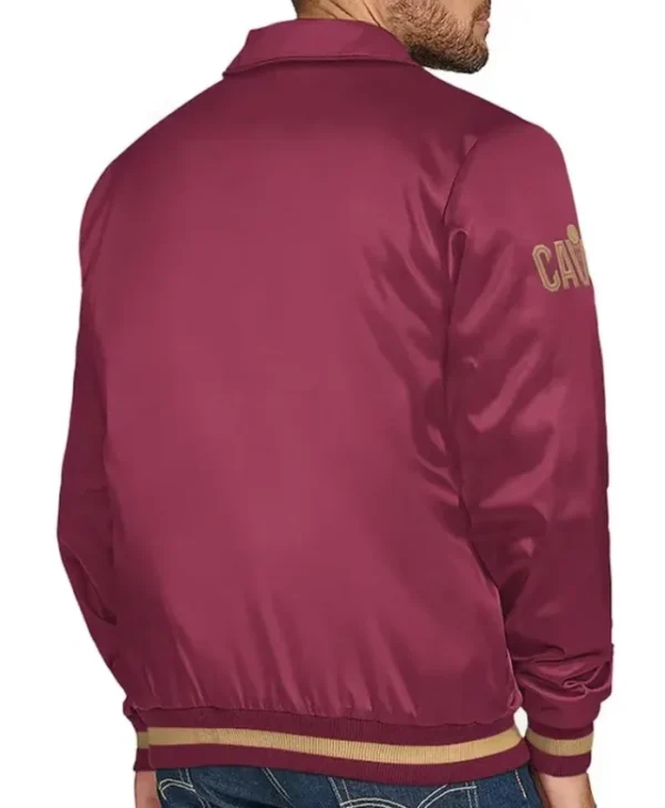 Cleveland Cavaliers Stitch Applique Wine Satin Jacket