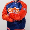 Tough Season Cleveland Cavaliers Full-Snap Blue and Orange Satin Jacket