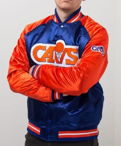 Tough Season Cleveland Cavaliers Full-Snap Blue and Orange Satin Jacket