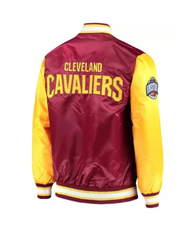 Cleveland Cavaliers WineGold Varsity Satin Jacket