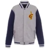 Cleveland Cavaliers Varsity Full-Zip Wool Navy and Gray Jacket