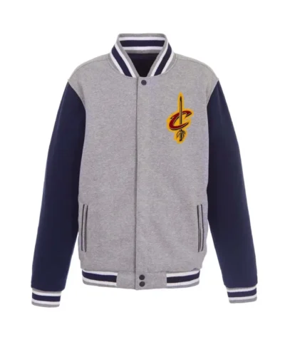 Cleveland Cavaliers Varsity Full-Zip Wool Navy and Gray Jacket