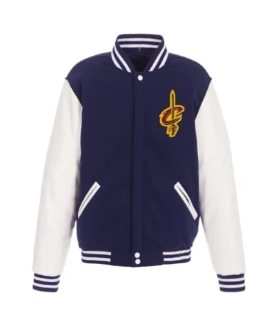 NavyWhite Cleveland Cavaliers WoolLeather Varsity Full-Zip Jacket