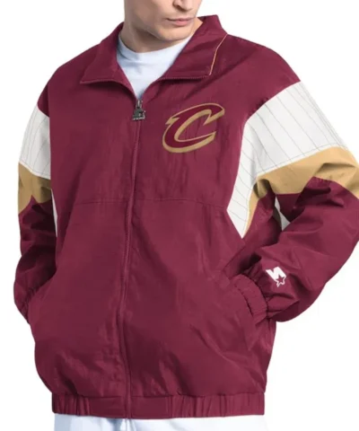 Wine Cleveland Cavaliers Yard Line Nylon Jacket