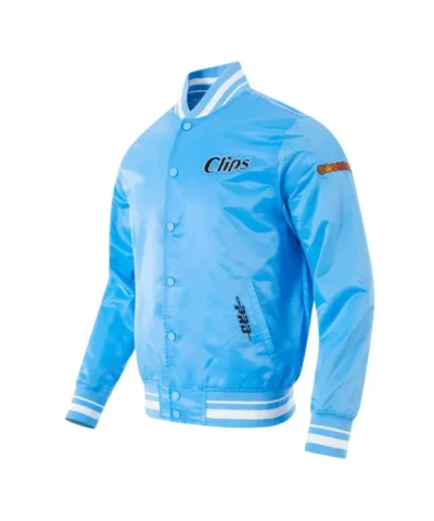 LA Clippers 202425 City Edition Chenille Full-Snap Satin Blue Jacket
