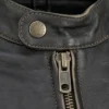 Close Up Collar and Front Zip Closure River Road Hoodlum Leather Jacket