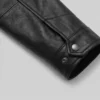 Close Up Zipper Cuff Mens Black Leather Motorcycle Jacket