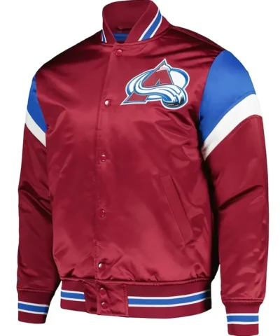 Colorado Avalanche Full Snap Baseball Jacket