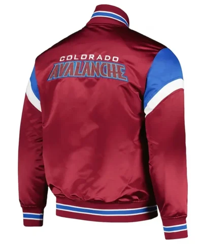 Colorado Avalanche Full Snap Baseball Jacket Back