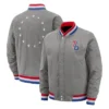 Courtside Philadelphia 76ers City Edition Bomber Gray Full-Zip Jacket