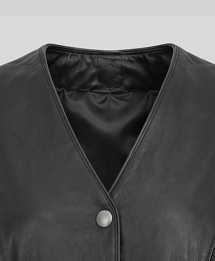 Cowgirl Black Fringe Style Leather Vest Women