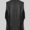 Cowgirl Black Fringe Style Leather Vest Womens