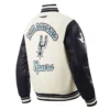 CreamBlack San Antonio Spurs 202425 City Edition Full-Zip WoolLeather Varsity Jacket