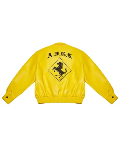 DONCARE AFGK Ferrari Yellow Leather Jacket
