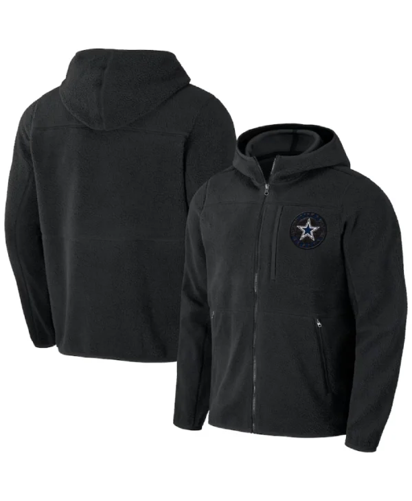 Black NFL Dallas Cowboys Zip-Up Hoodie