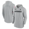 Gray Dallas Cowboys Sideline Performance Long Sleeve Hoodie T-shirt
