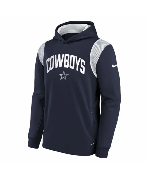Nike Dallas Cowboys Sideline Impact Performance BlueGrey Pullover Hoodie