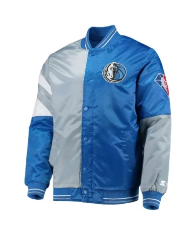 Dallas Mavericks Anniversary Leader Color Block Full-Snap Satin Jacket