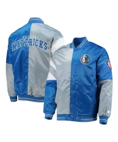 Dallas Mavericks 75th Anniversary Leader Color Block Full-Snap Satin Jacket