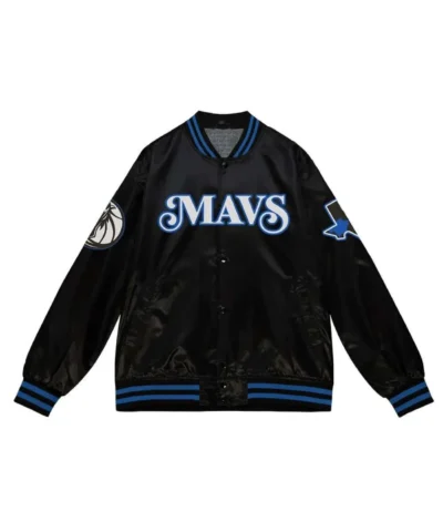 Dallas Mavericks City Edition 2023-24 Full-Snap Satin Black Jacket
