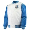 Shop Dallas Mavericks Blue and White Varsity Satin Jacket