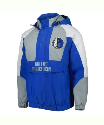 Dallas Mavericks Royal and Gray Body Check Hoodie Jacket