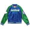 Dallas Mavericks City Edition Blue and Green Satin Full-Snap Jacket