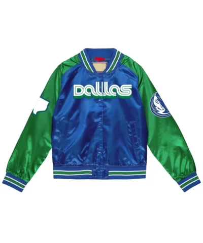 Dallas Mavericks City Edition Blue and Green Satin Full-Snap Jacket