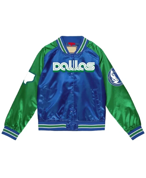 Dallas Mavericks City Edition Blue and Green Satin Full-Snap Jacket