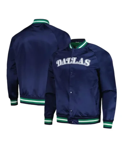 Dallas Mavericks Hardwood Classics Full-Snap Satin Navy Jacket