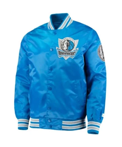 Shop Dallas Mavericks Diamond Classic Bomber Blue Satin Jacket