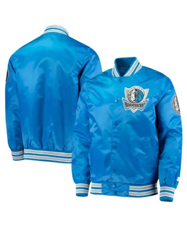 Dallas Mavericks The Diamond Classic Full-Snap Blue Satin Jacket