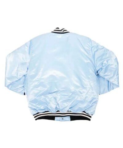 Dallas Mavericks Light Blue Varsity Satin Jacket