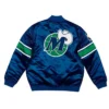 Striped Dallas Mavericks Hardwood Classic Navy Satin Jacket