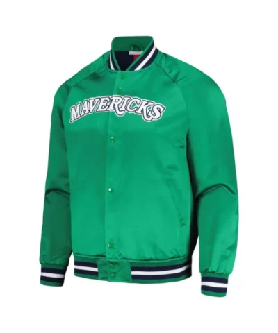 Shop Dallas Mavericks Hardwood Classics Full-Snap Satin Green Jacket