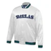Hardwood Dallas Mavericks White Full-Snap Lightweight Satin Jacket