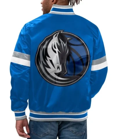 Dallas Mavericks Home Game Blue Satin Jacket
