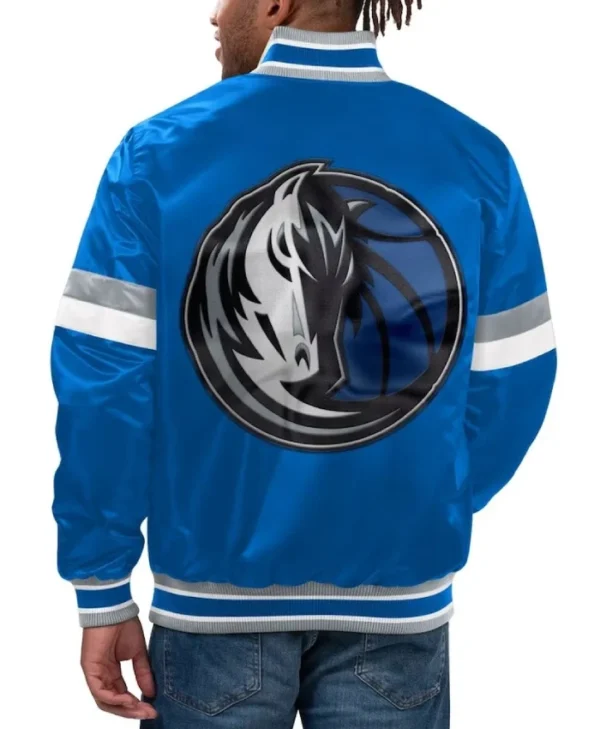 Dallas Mavericks Home Game Blue Satin Jacket