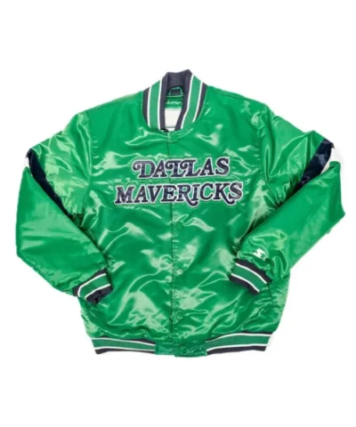Dallas Mavericks Home Game Full-Snap Satin Green Jacket