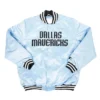 Dallas Mavericks Full-Snap Varsity Satin Light Blue Jacket