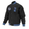 Dallas Mavericks Shadow Full-Snap Varsity Wool Black Jacket