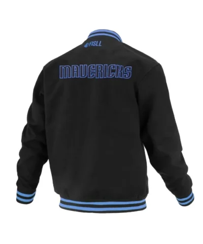 Dallas Mavericks Logoman Shadow Black Varsity Jacket