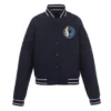 Front-Hit Dallas Mavericks Navy Poly-Twill Full-Snap Jacket