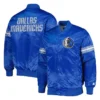 Mavericks Pick Dallas Mavericks Pick & Roll Varsity Full-Snap Satin Blue Jacket& Roll Varsity Full-Snap Satin Blue Jacket